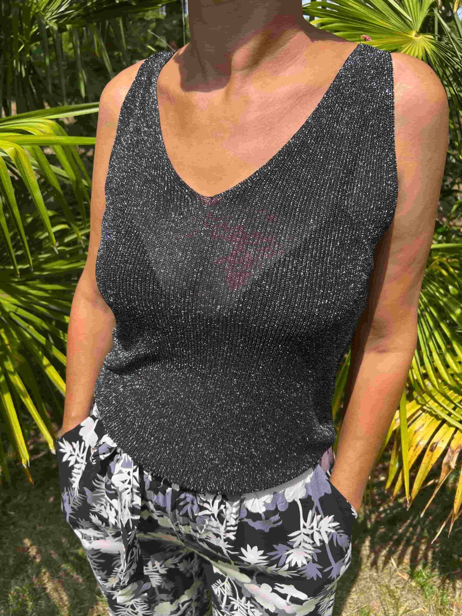 Top à paillettes
